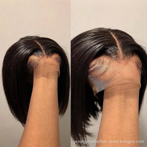 Yeswig Cheap Hd Full Lace Frontal Wig Raw Brazilian Cuticle Aligned Virgin Human Hair Straight Bob Wig Human Hair Lace Front Wig